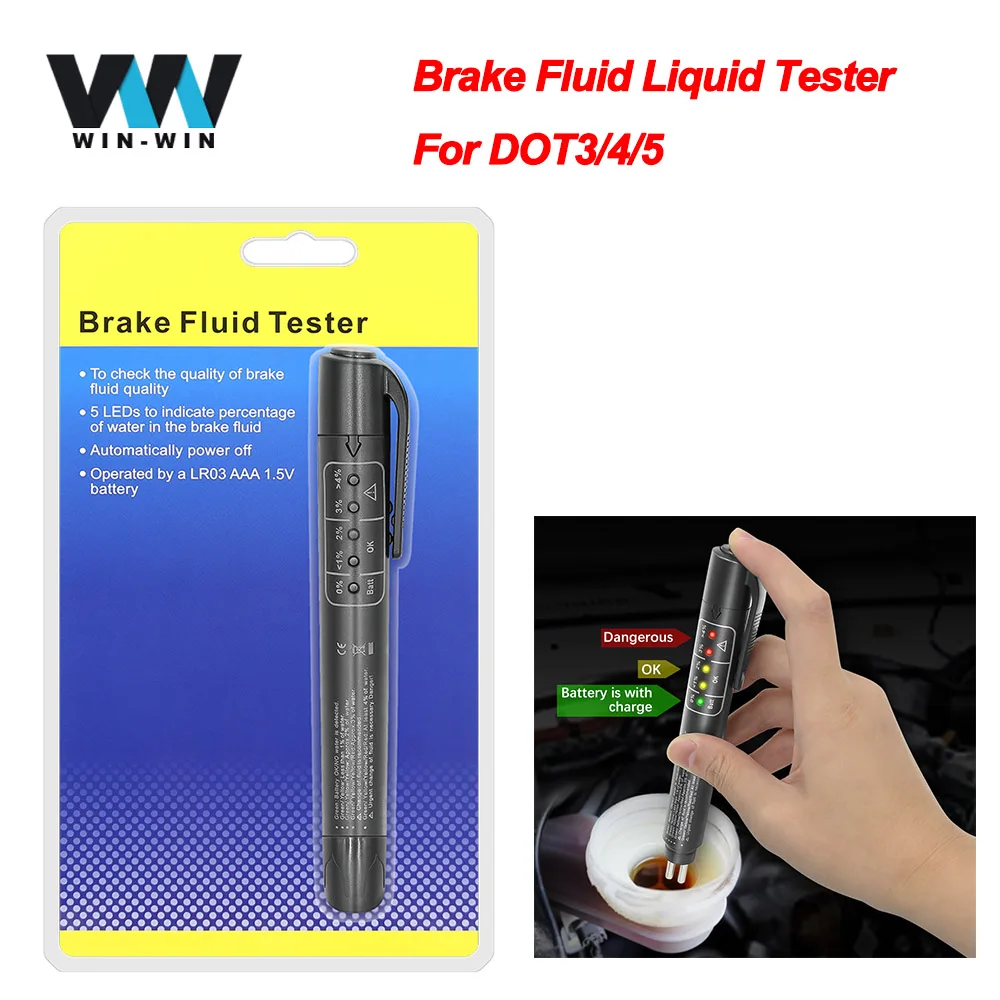 Горячая Распродажа 5 светодиодный Электронная тормозная жидкость тестер Ручка