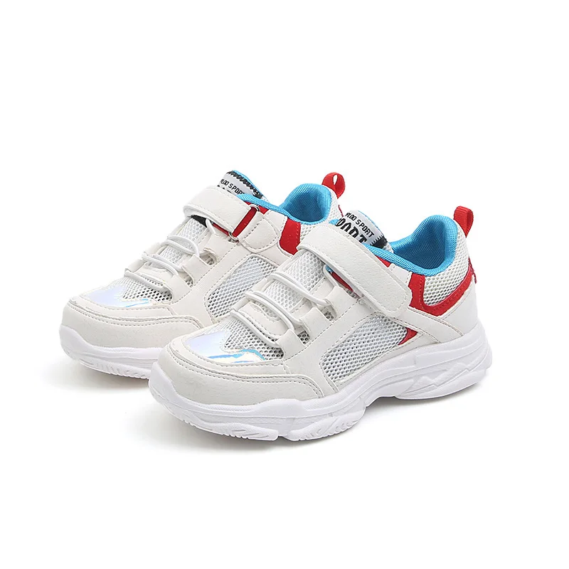 Детские кроссовки из ПУ кожи дышащие мягкая подошва спортивная обувь для