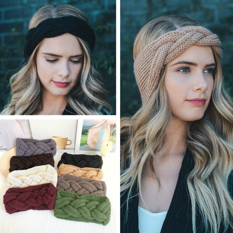 Повязка для головы с бантом вязаная из шерсти | Красота и здоровье