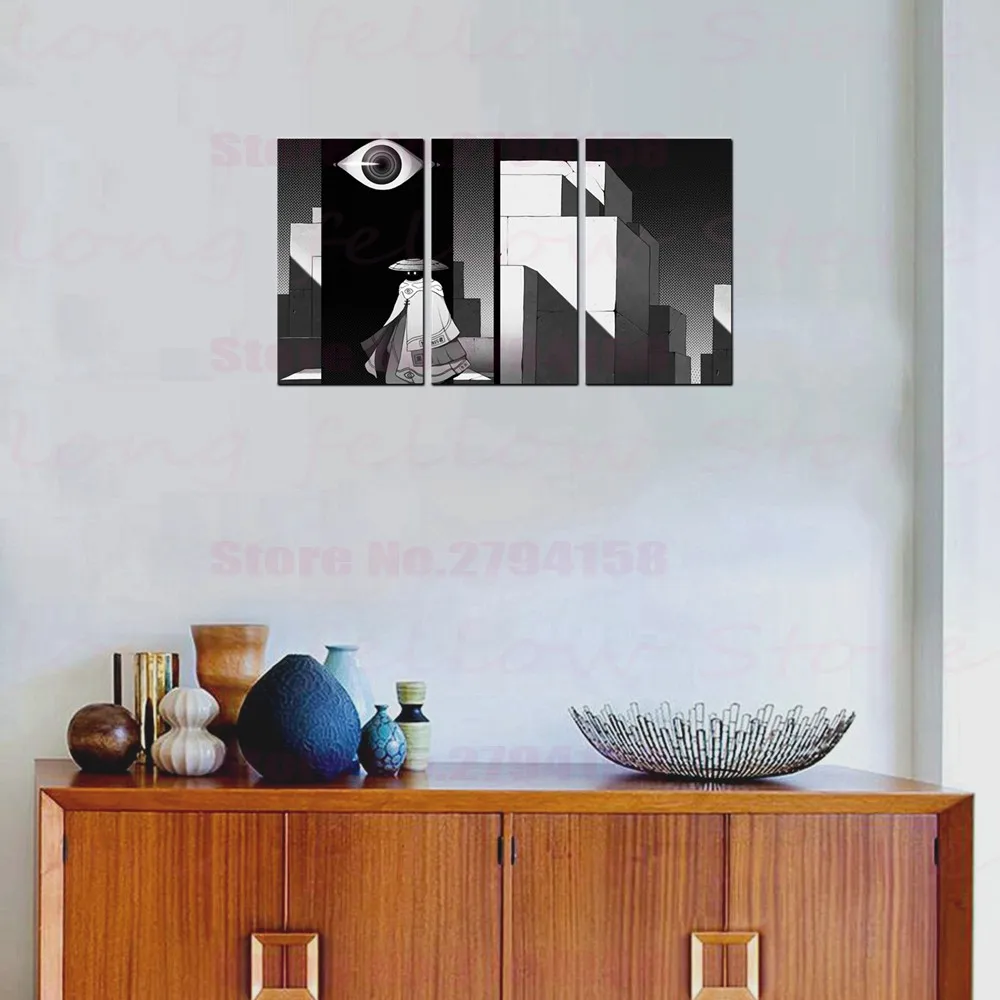 Любопытный ватчер в японском стиле с рисунком на холсте мультяшное изображение