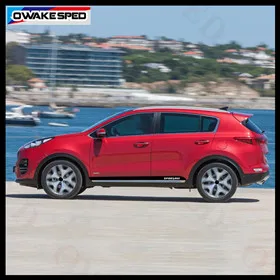 Автомобильные спортивные полосы для KIA SPORTAGE BORREGO, автомобильный Стайлинг, поясные линии, наклейка, автомобильные аксессуары для тела, автомобильная защита, Виниловая наклейка