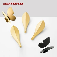 yutoko brass furniture handles natural fresh light luxury gold butterfly pulls wardrobe dresser cupboard cabinet drawer knobs