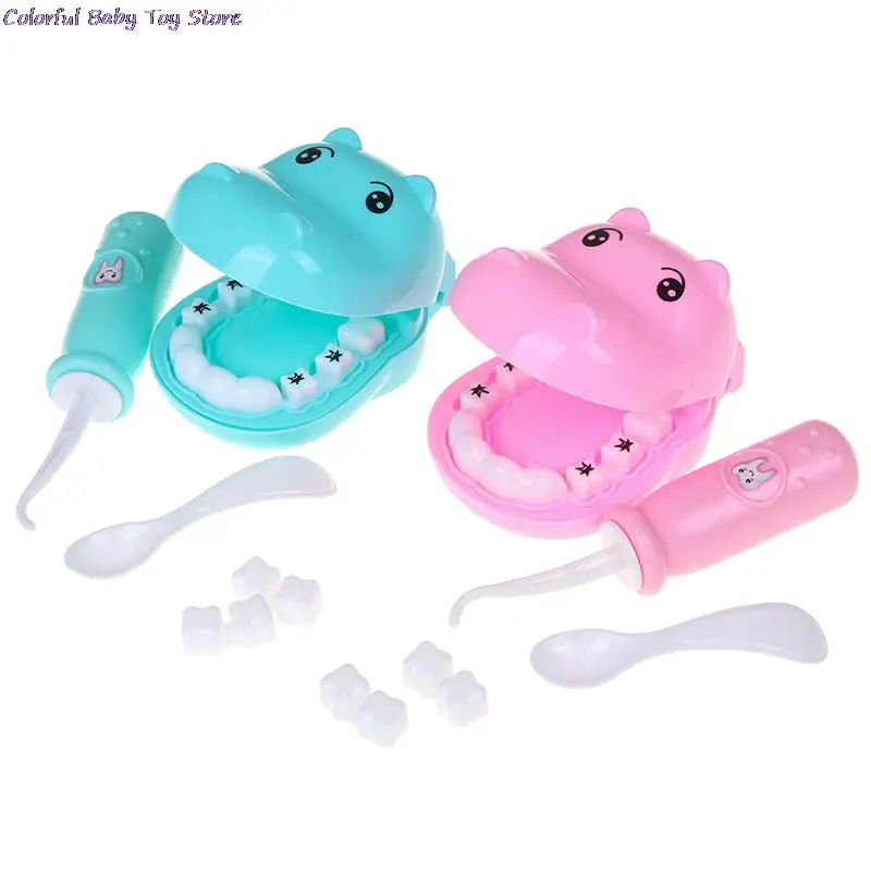 1set Kids Pretend Play Toy Dentist Check Teeth Model Set Medical Kit Educational Role Simulation Learing Toys For Children | Игрушки и