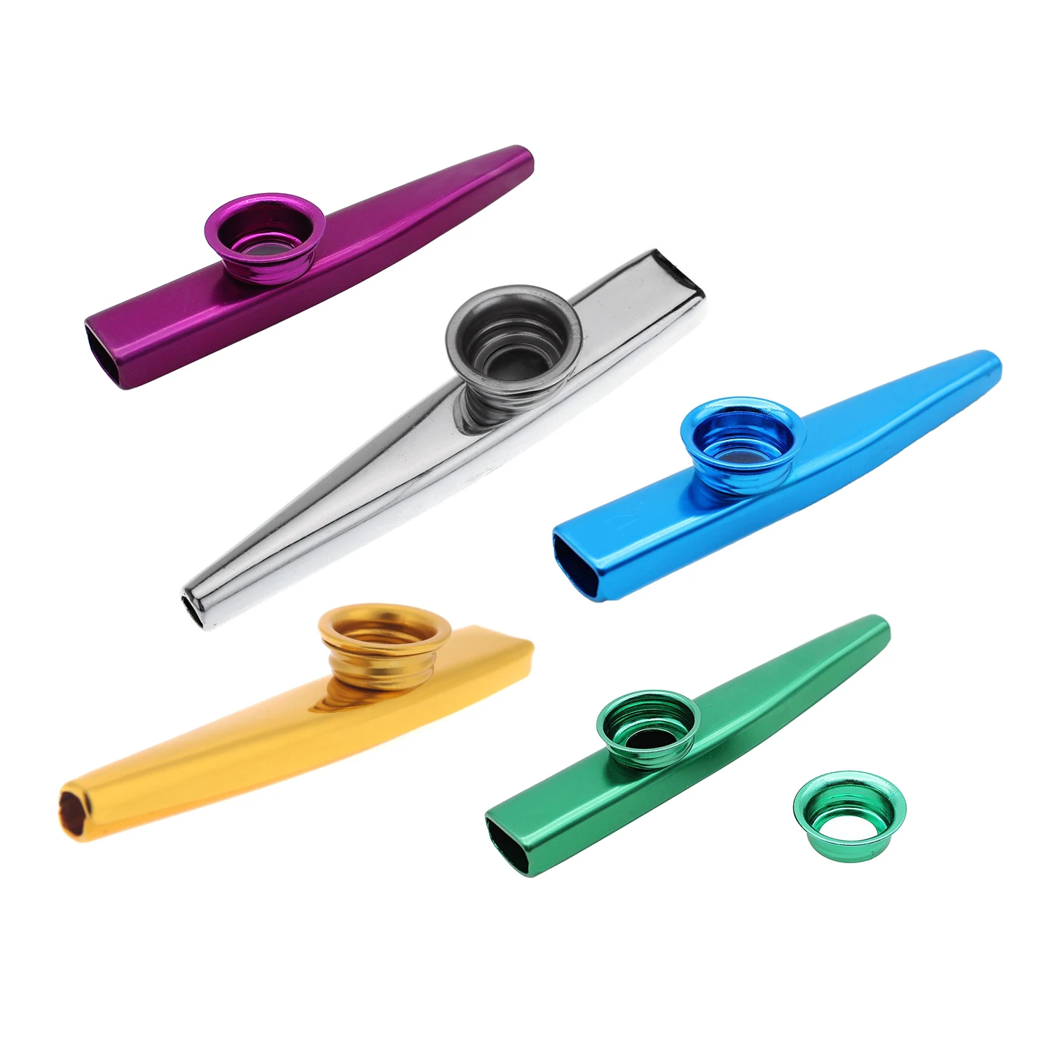 

Kazoo Aluminum alloy Metal with 5 pcs Gifts Flute Diaphragm for Children Music-lovers-green