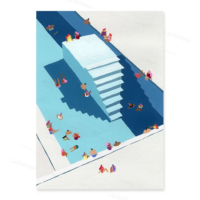 

Summer Swimming Party Wall Art Pictures Canvas Paintings Posters and Prints Interior for Living Room Home Decorations