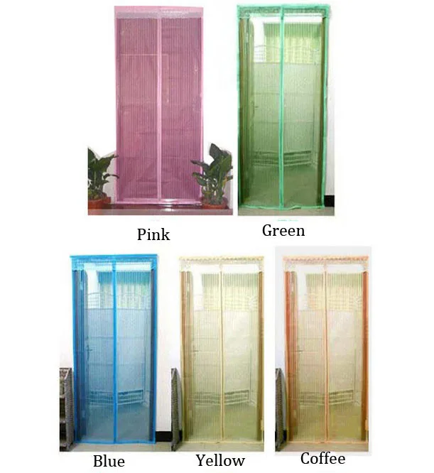 

1 Set Summer Anti Mosquito Insect Mesh Curtain Screen Door Magnetic Door Fly Screen Magic Door Curtain Ployester Fiber Curtains