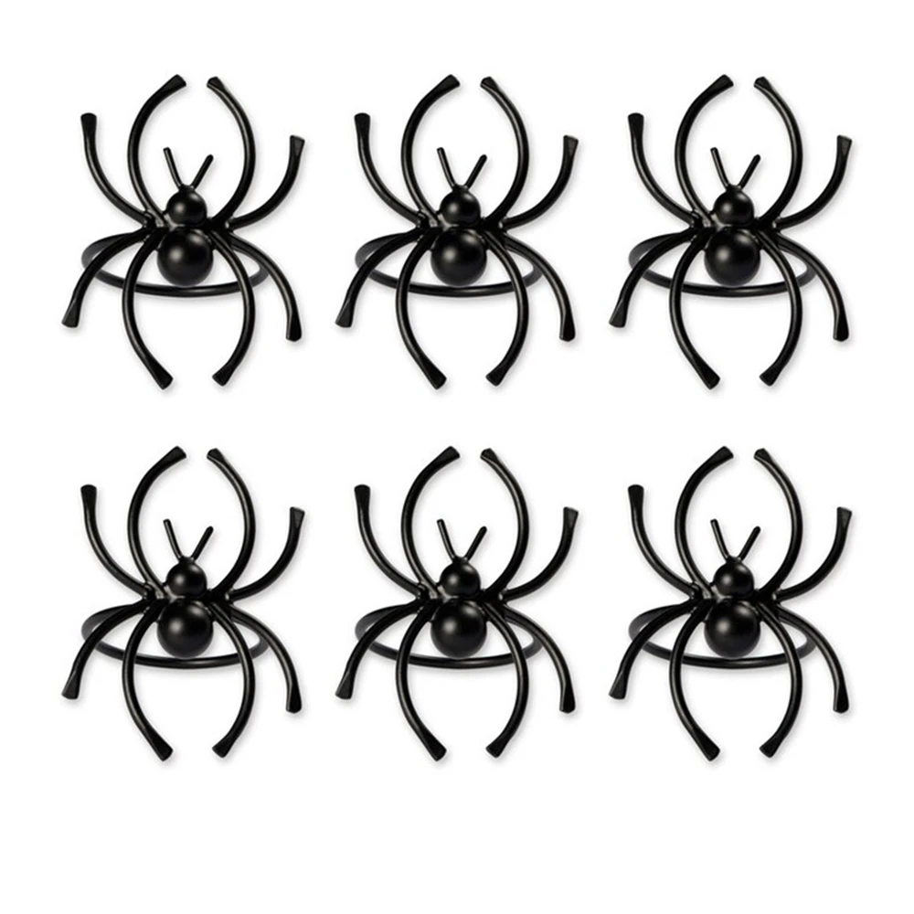 

12PCS/Halloween yellow spider napkin ring table top decoration for hotel reception wedding banquet family party decorations