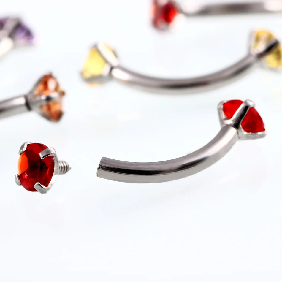 1 шт. стальное Кристальное Драгоценное кольцо в бровь Tragus Helix Rook серьги пирсинг изогнутый банан пирсинг Bijoux губы спираль кольца ювелирные изделия 16 г
