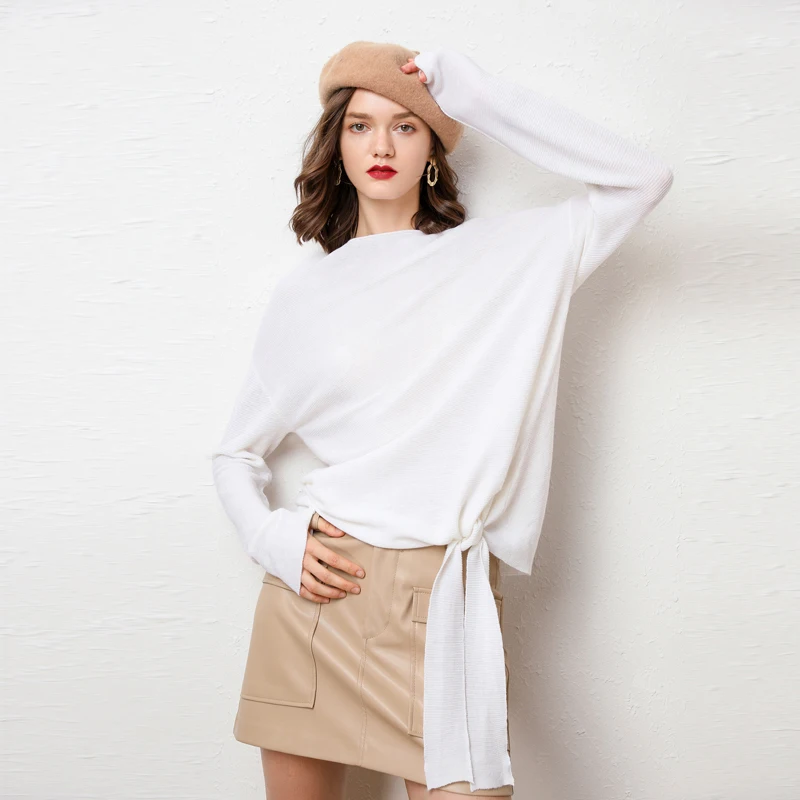 

100% cashmere sweaters women fashion sexy slash neck sweater loose sweater batwing sleeve plus size pullover