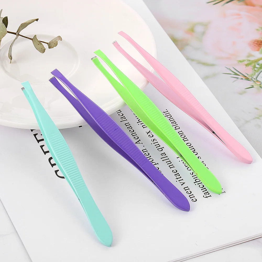 1 шт. смешанные цвета пинцет для бровей волосы красота наклонный съемник