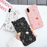 simple space planet stars moon spaceship phone case for iphone 11 12 13 pro max mini 6s 7 8 plus se 2020 xr x xs max soft case