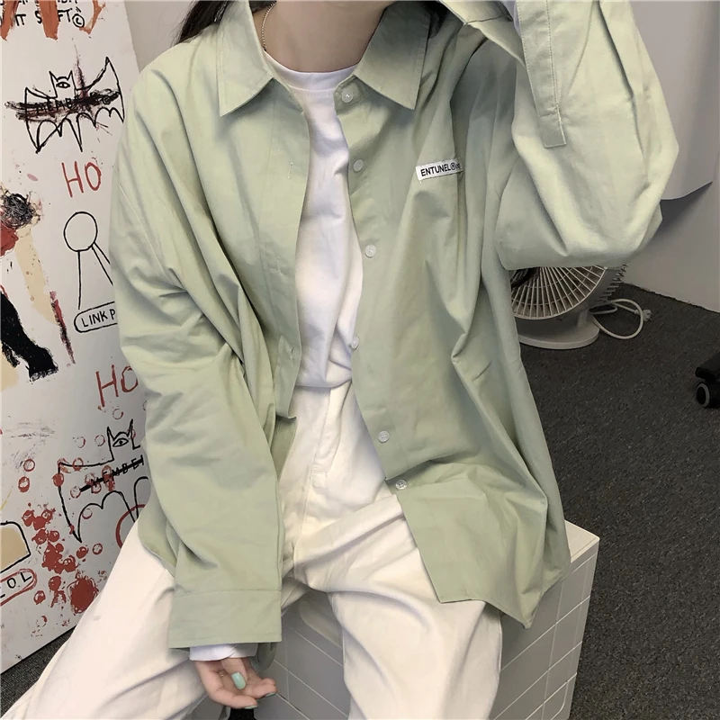 

Qooth Autumn Women's Loose Blouse Cotton Tops Women Full Sleeve Long Blouses O Neck Casual Female Irregular Tops ALL Match QT153