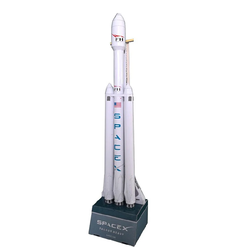 42 см 1:160 модель космической бумаги SpaceX Falcon Heavy-duty Rocket 3D пазла для студентов ручной