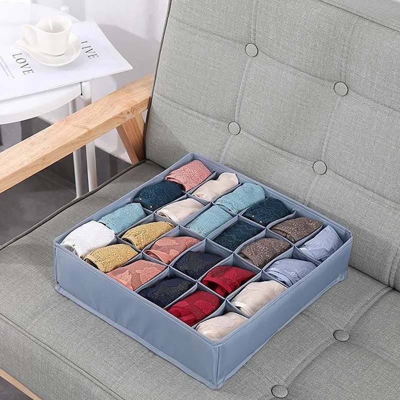 

Washable Foldable Underwear Organizer For Bras Socks Drawer Wardrobe Storage Box