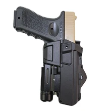 Тактический подвижный пистолет кобуры Airsoft для Glock 17 18 с фонариком или лазерной установкой Кобура Правая Рука поясная кобура для пистолета