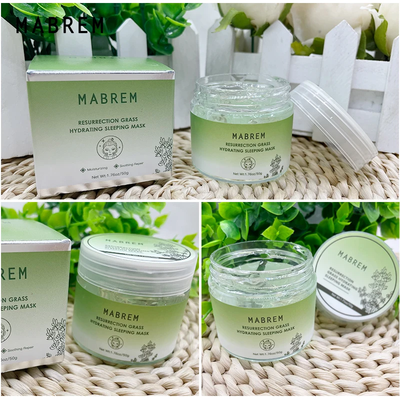 

MABREM Hydrating Face Mask Resurrection Grass Anti-Aging Moisturizing Whitening Skin Care Cream Sleeping Facial Mask Treatment