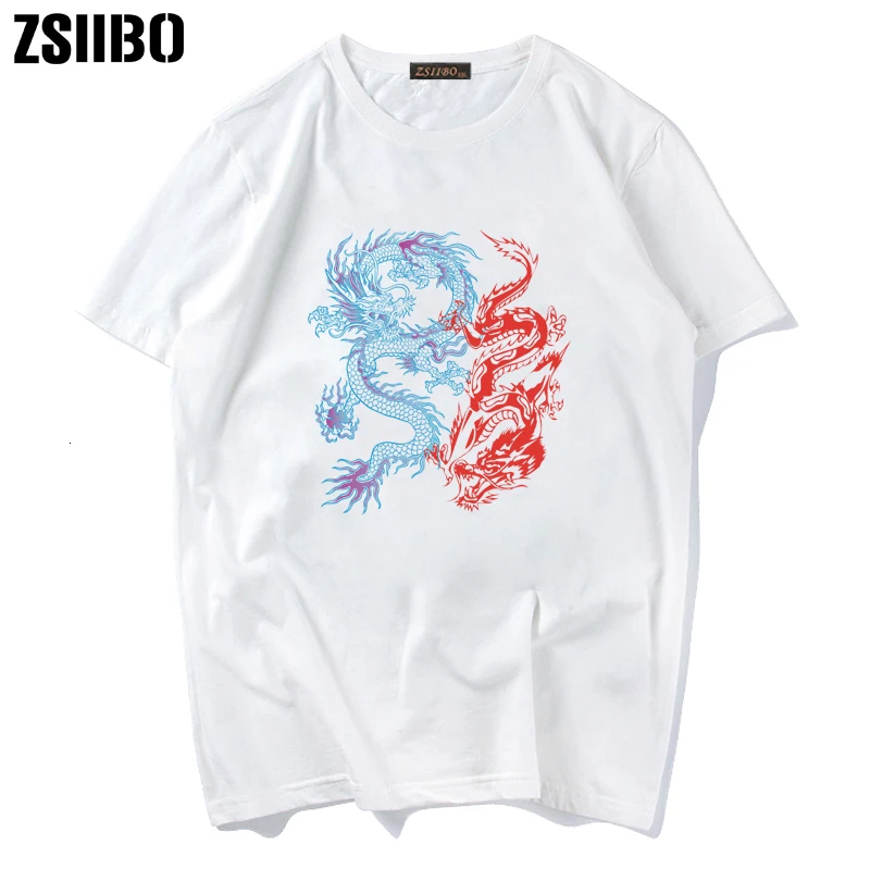 футболка топ футболки женские Новинка с рисунком дракона Повседневная Уличная