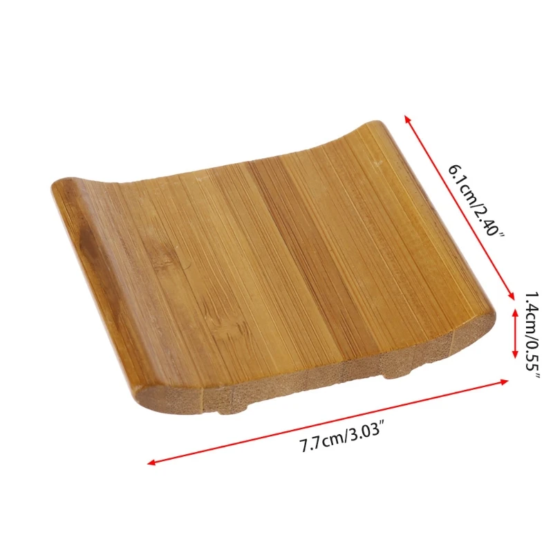

Natural Bamboo Soap Holder Dish Bathroom Shower Plate Stand Storage Box Rack