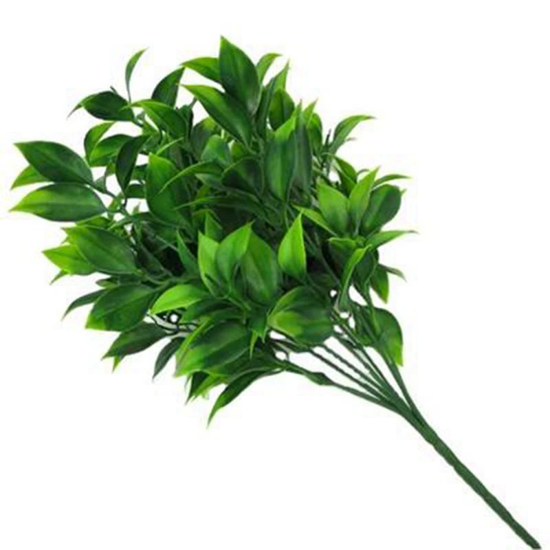 Зеленые искусственные листья дерева пластиковые растения тропические ветви