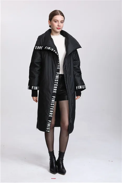 

Женская Стеганая куртка с капюшоном, до колена, двусторонняя