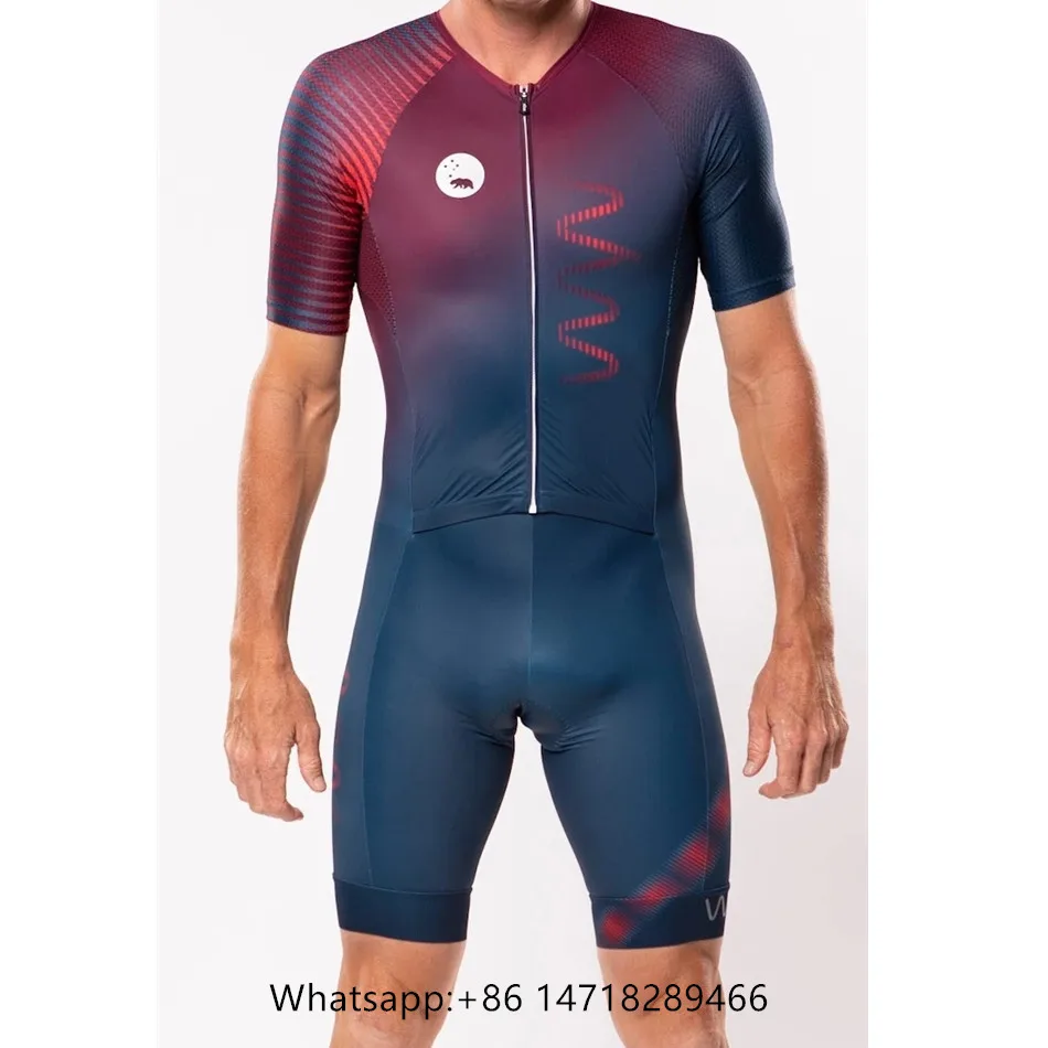 WYN летняя мужская майка с коротким рукавом комбинезон для триатлона гоночный