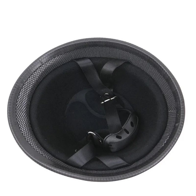 

New Leather Motorcycle Helmet German Motorcycle Open Face Half Helmet Chopper Biker Pilot 5 Sizes Black