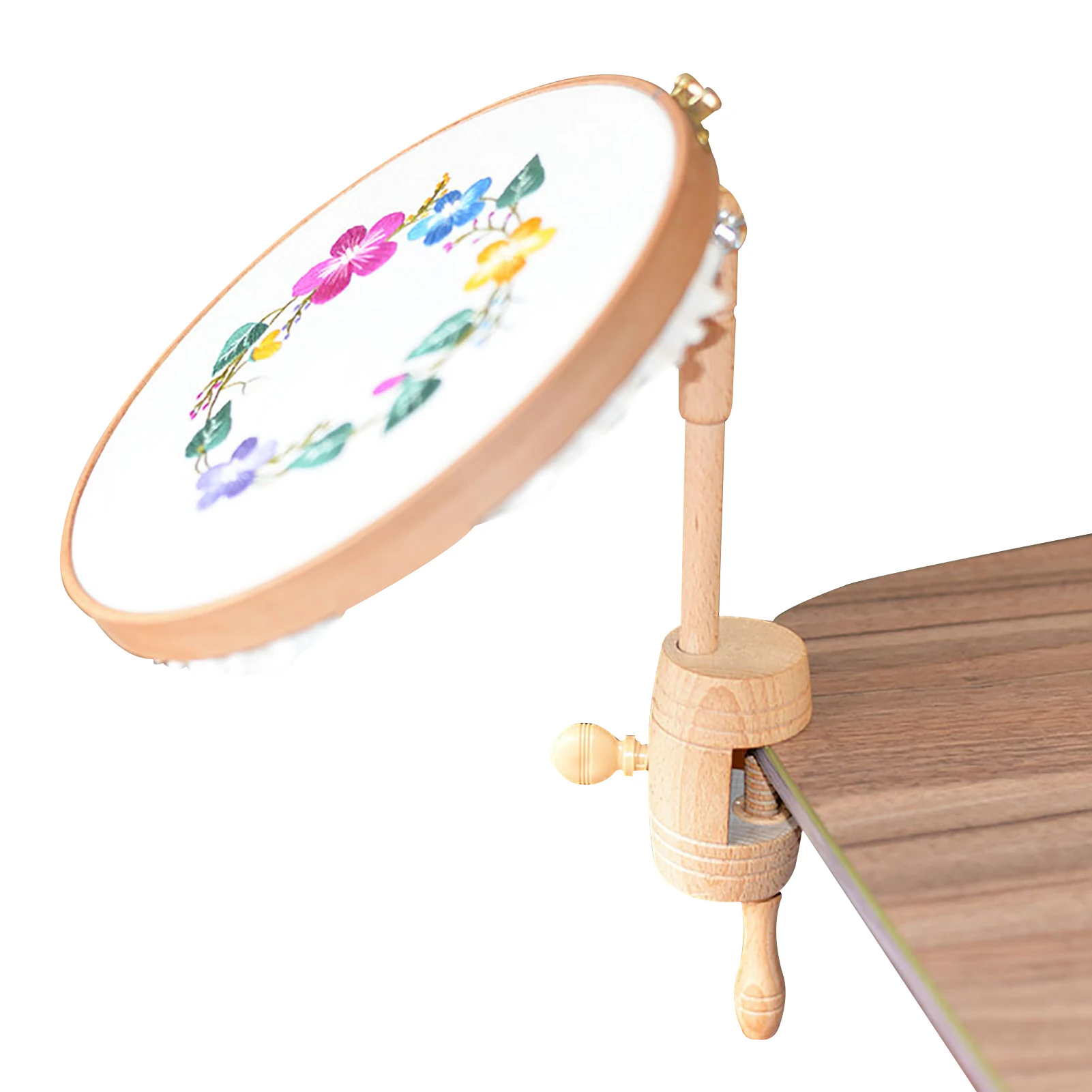 

Деревянная подставка для вышивки, вращающаяся на 360 градусов Регулируемая Настольная подставка для вышивки крестиком, оправа, обруч для вышивки крестиком, потрясающая деревянная подставка для вышивки крестиком
