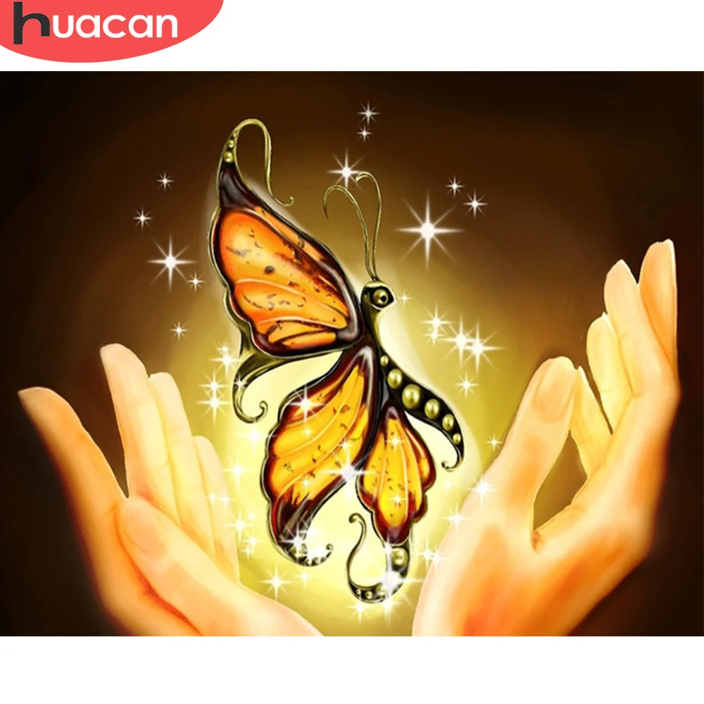 

HUACAN DIY Frame Picture By Number Butterfly Drawing On Canvas Coloring By Numbers Animal Kits Handpainted Room Decoration