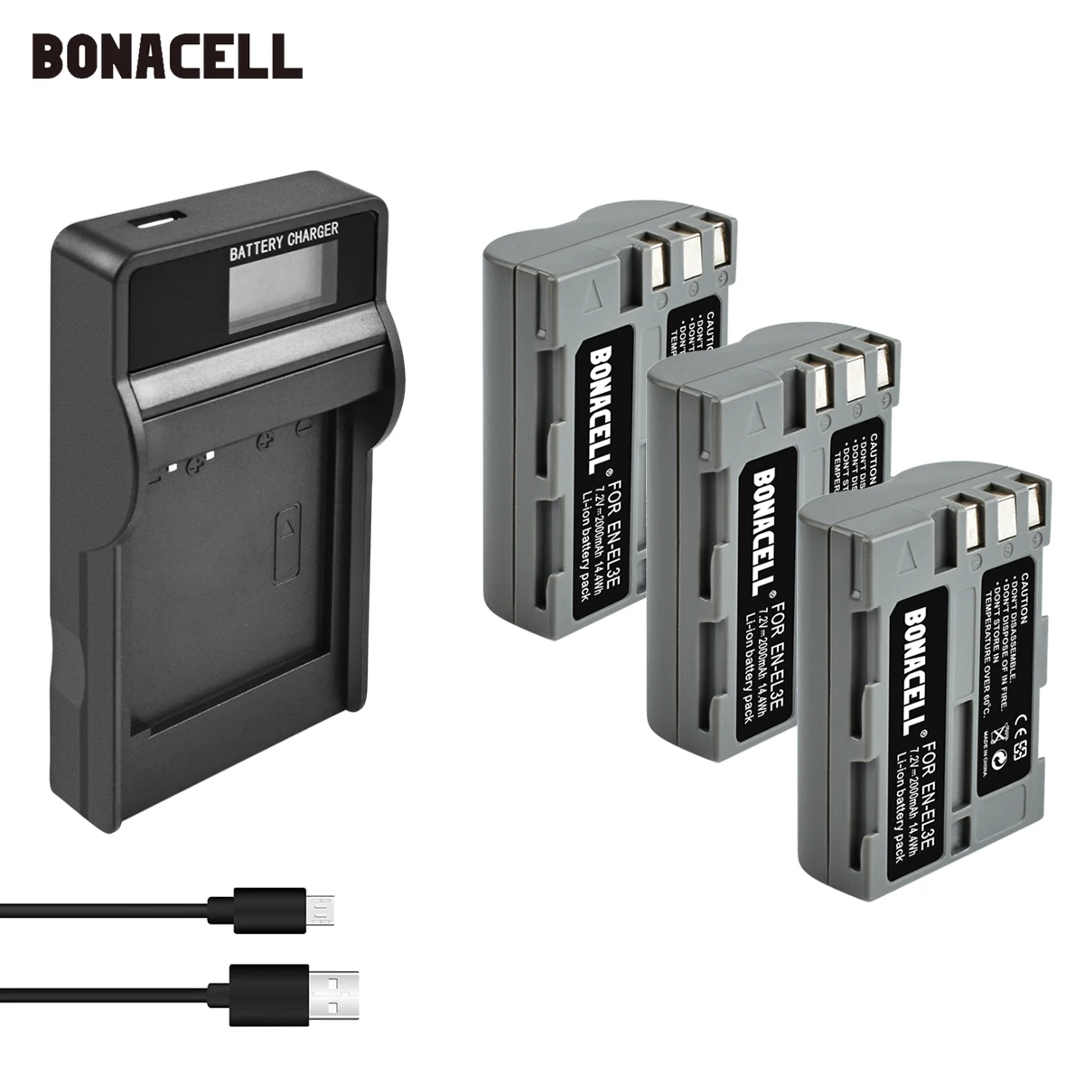 Аккумулятор и зарядное устройство Bonacell на 2000 мАч для цифровых зеркальных камер