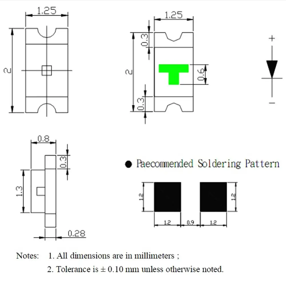 Предварительно припаянные Проводные микро лицевые светодиоды T0805WM 20 шт. теплый