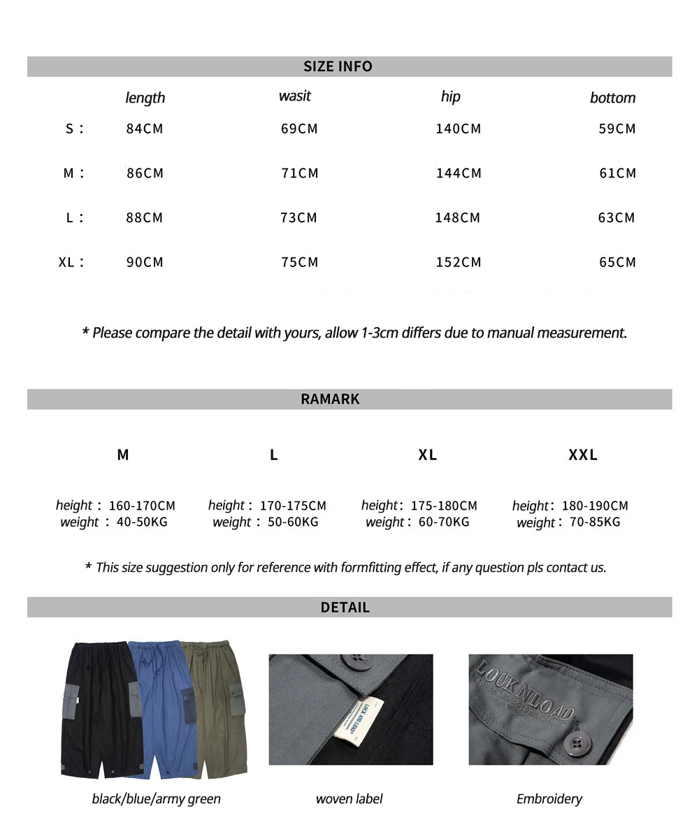 

Firmranch New Men/Women Loose Wide Leg Color Matching Multi Pockets Overalls Long Casual Pants INS Legging Sport Cargo Pants