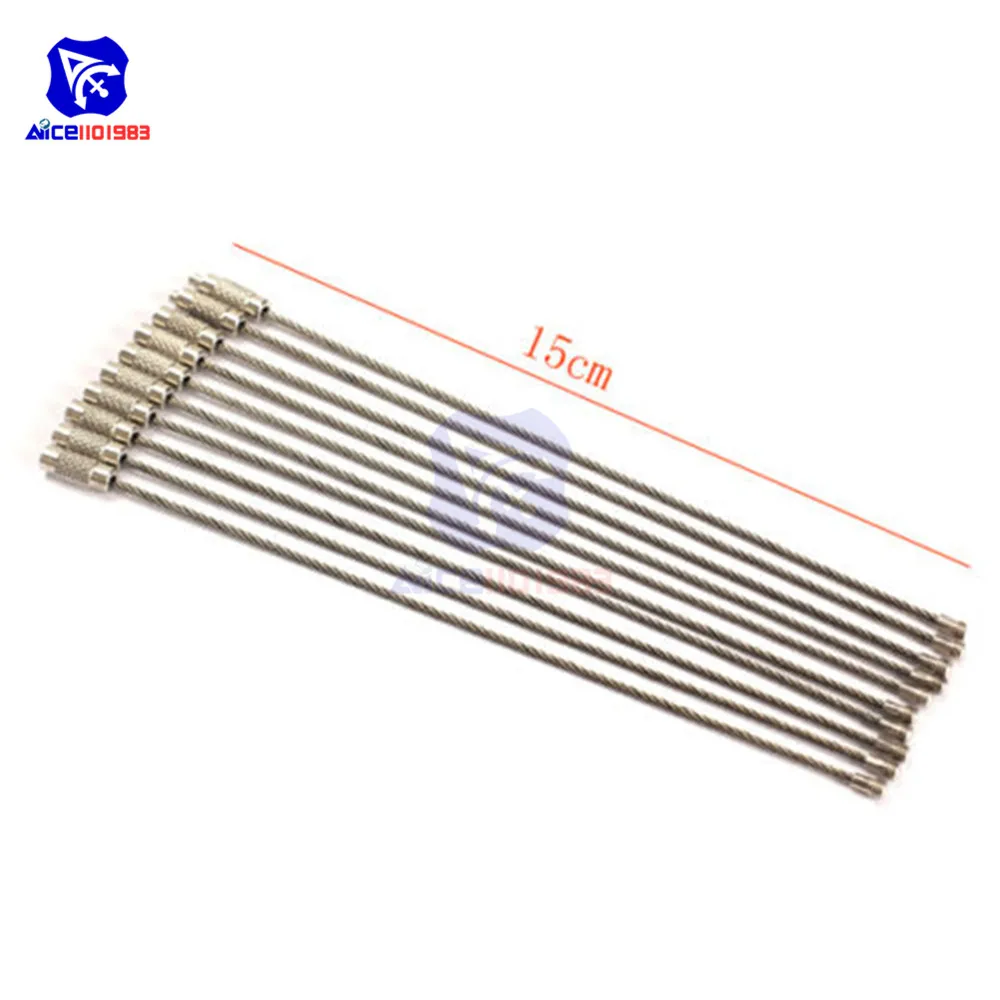 diymore 10PCS/Lot Stainless Steel Keychain 150mm Cable Wire for Outdoor Hiking Camping Climbing |