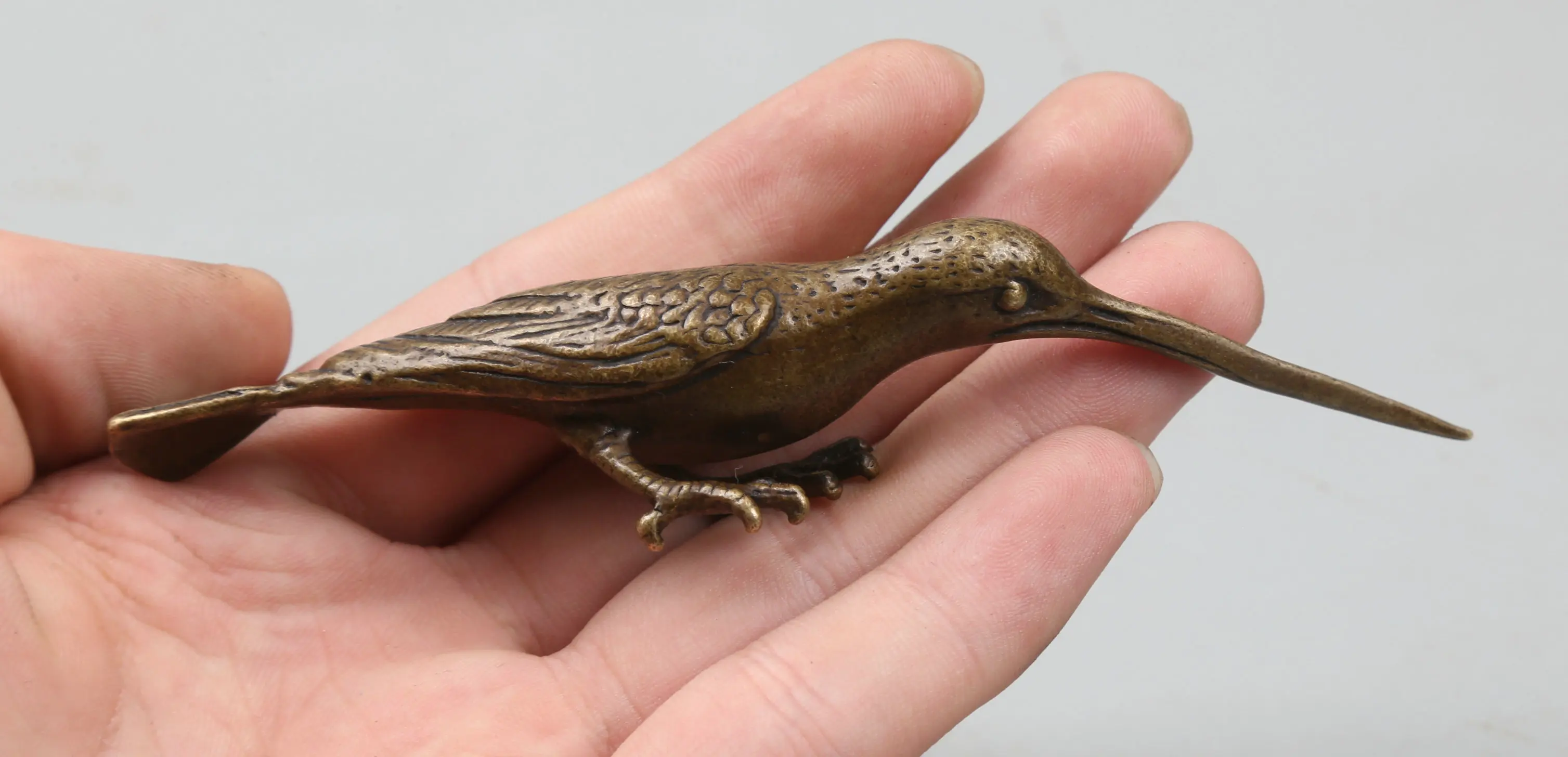 118 мм/5 &quotсобирать антикварные Редкие китайского бронзового цвета изысканный