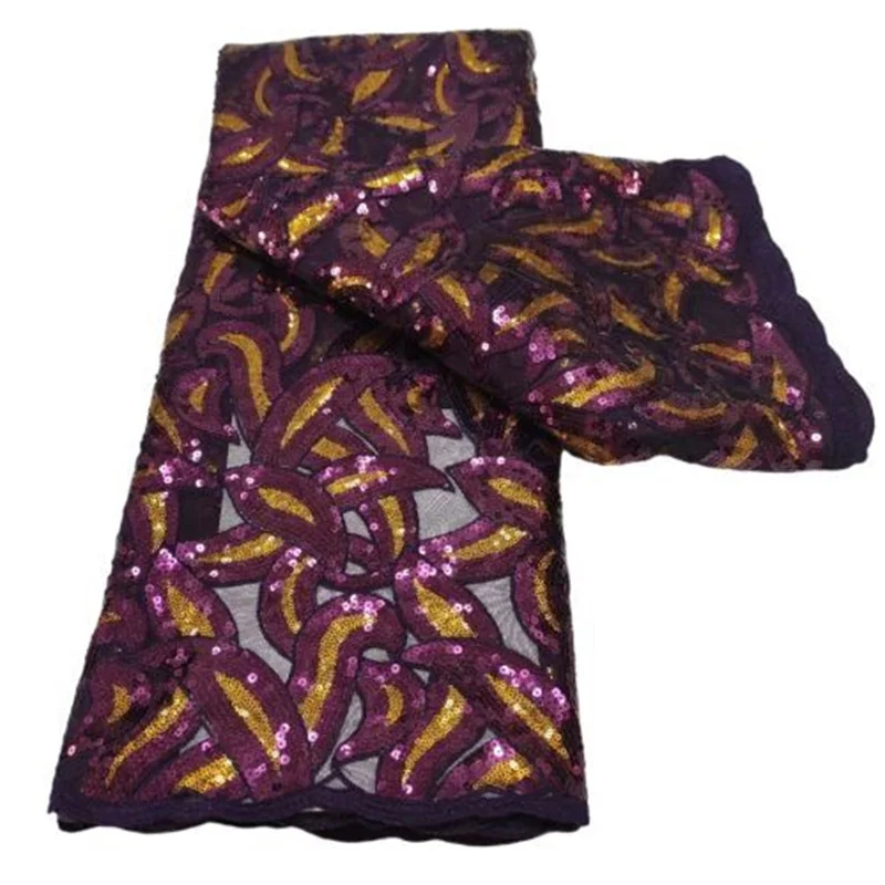 Tela de encaje franc&eacute;s de seda con lentejuelas blancas, 2021 Multicolor, tela de encaje africano de alta calidad, malla de encaje Nigeriano para boda-0