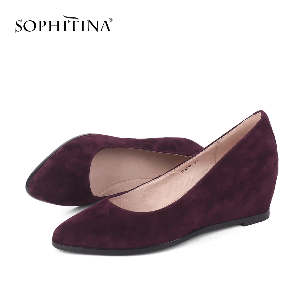 Туфли SOPHITINA женские из натуральной кожи однотонные заостренный носок удобная