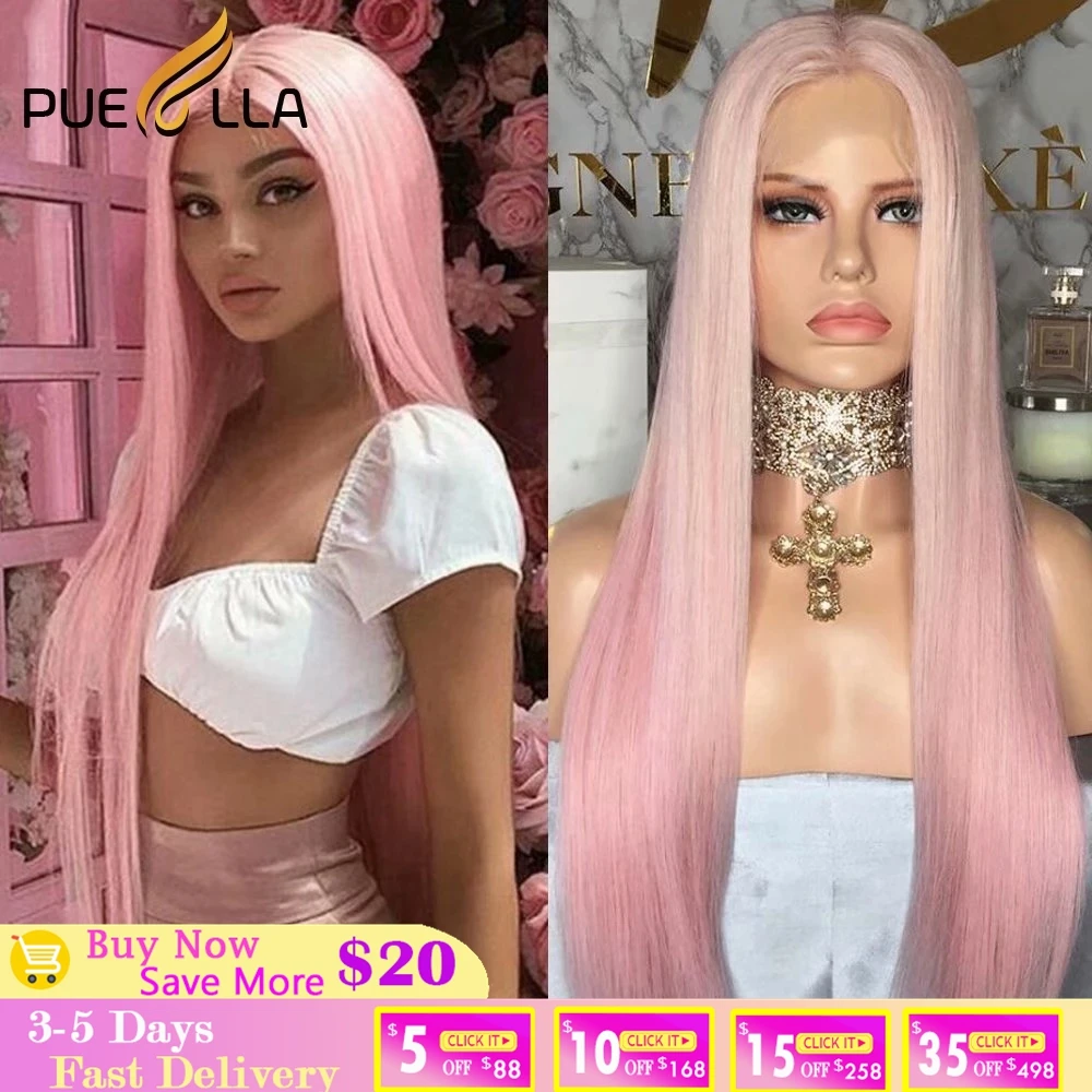 

Pink Color 13x6 Lace Front Wig With Baby Hair Colored Peruvian Virgin Hair 13x4 Straight Lace Front Human Hair Wigs For Women