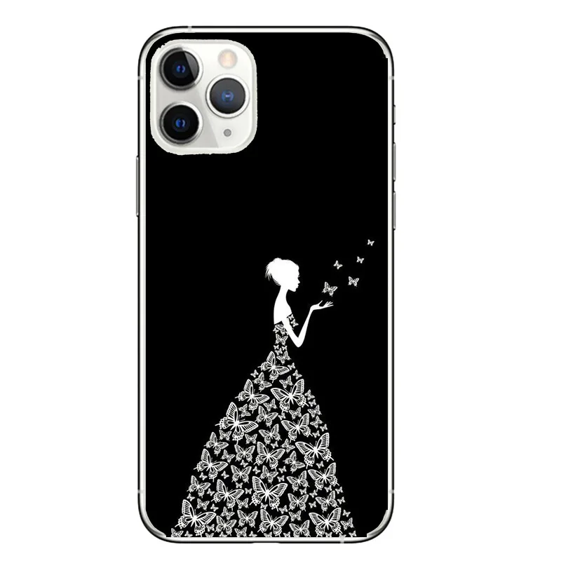 

Queen Heart Floral Phone Case For iPhone 12 11 Pro Max XR X XS 6 7 8 6S Plus 5 5S SE 2020 Soft TPU