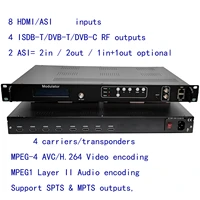 4 carriers 8 hdmi to dvb cdvb tisdb t encoder modulator digital tv headend qam rf modulator vek 3782i 8