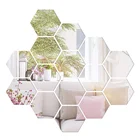 12 шт. шестиугольные Акриловые 3D зеркальные Наклейки на стены DIY Искусство декора стен домашние наклейки съемные наклейки для ванной комнаты использовать как стеклянное зеркало