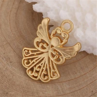 doreenbeads fashion zinc based alloy charms angel matt gold matt silver color hollow charms jewelry diy findings1 pack