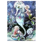 5D Алмазная мозаика, полная выкладка, круглая Алмазная вышивка, маленькая Русалочка, морская лошадь, алмазная живопись, картина Стразы