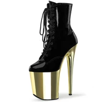 17cm short boots high heels stripper heels stage show sexy platform models party gothic pole dance shoes mature punk models new