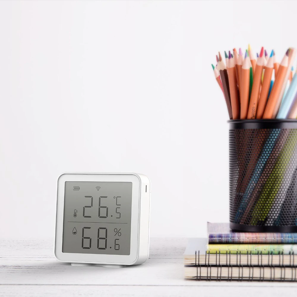 

Smart Temperature Sensor Hygrometer Thermometer Low Voltage LCD Display Humidity Detector for Alex/Siri/Smart life/Tuya WIFI