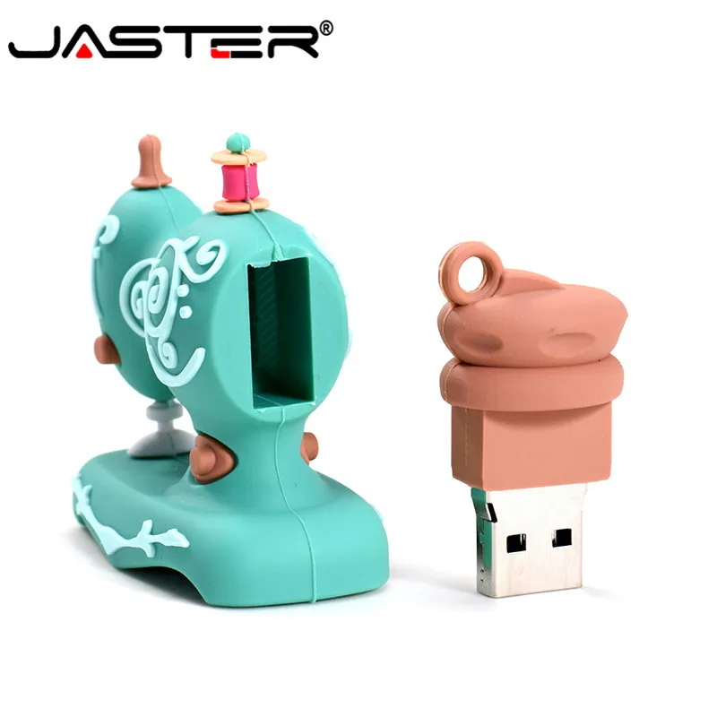 JASTER, новинка, USB 2,0, мультяшная швейная машина, модель, usb флеш-накопитель, 4 ГБ, 8 ГБ, 16 ГБ, 32 ГБ, 64 ГБ, 128 ГБ, флешка, U диск, рождественский подарок