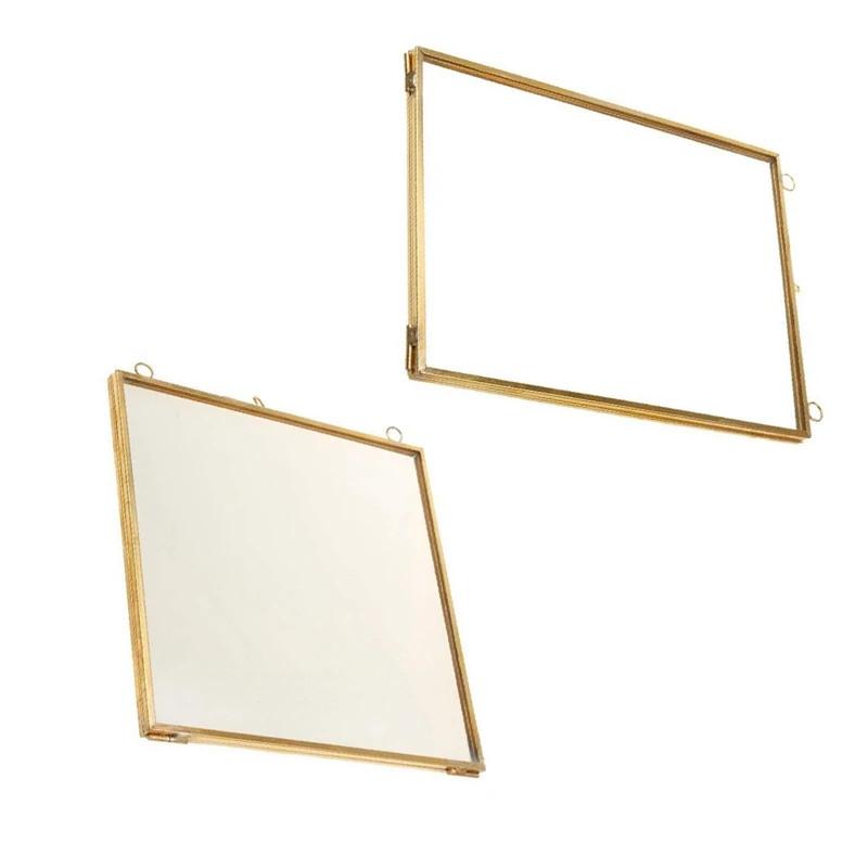 2 предмета Стекло латунь фото рамка Винтаж подвесная металлическая для