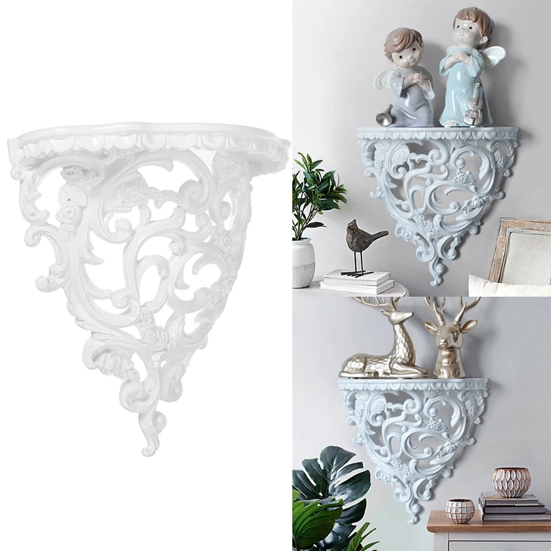 

Baroque Style Decorative Shelves for Living Room Flowers Wall Hanging Storage Rack European Style Decor Home Cafe