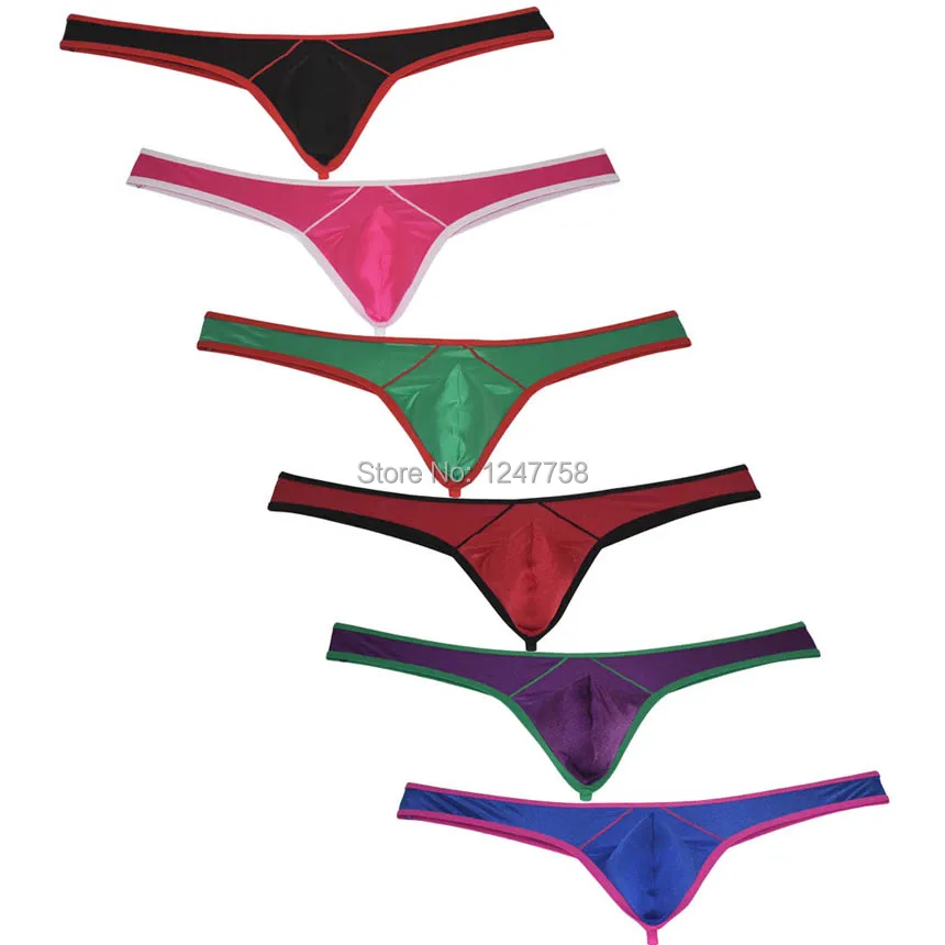 Мужские Блестящие стринги с Т образной спинкой из вискозы| |