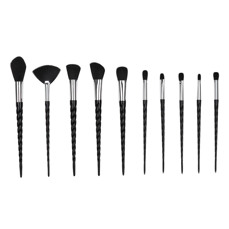 Профессиональные 10 шт. спиральные белые кисти для макияжа с ручками белая пудра