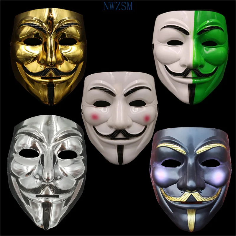 

V for Vendetta Mask Halloween Horror Masks Party Maske Masquerade Cosplay Scary Masque Funny Terror Mascara Villain Joke Maska