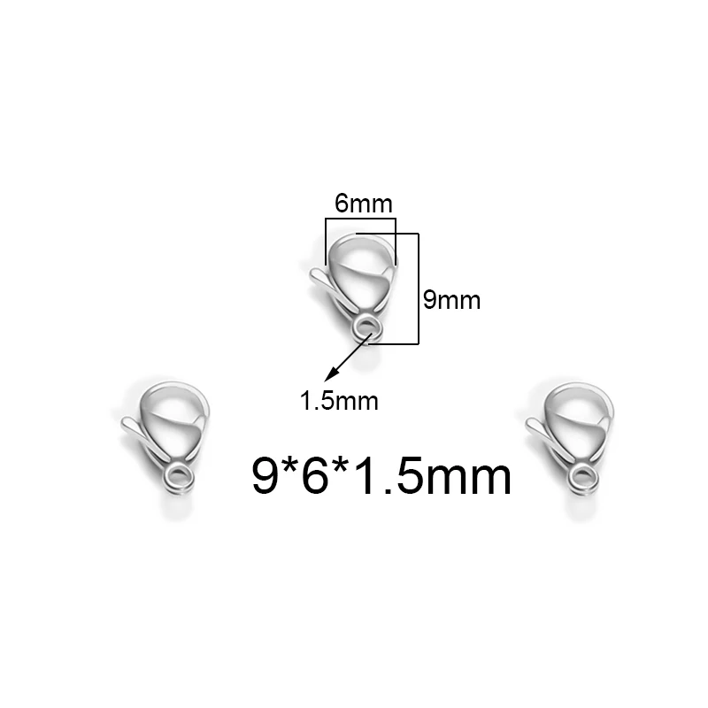 9mm Semitree 25 шт. Нержавеющая сталь золотистый и черный карабины бижутерии, материал для рукоделия Цепочки и ожерелья Аксессуары для изготовления браслетов 9/10/12/15 мм - Цвет: 9mm